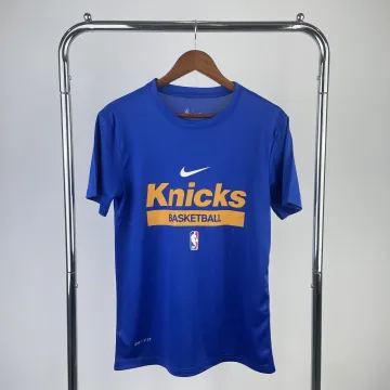 2023/24 Camisola de manga curta azul dos New York Knicks | Camisola de manga curta da NBA
