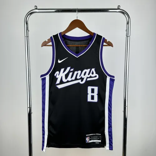 2024-25 Sacramento Kings Away Black Zach LaVine #8 Men's Jersey