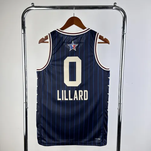 Maillot homme bleu All-Star des Milwaukee Bucks 2024/25 Damian Lillard #0