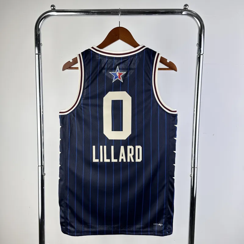 2024/25 Milwaukee Bucks All-Star Blue Damian Lillard #0 Men’s Jersey