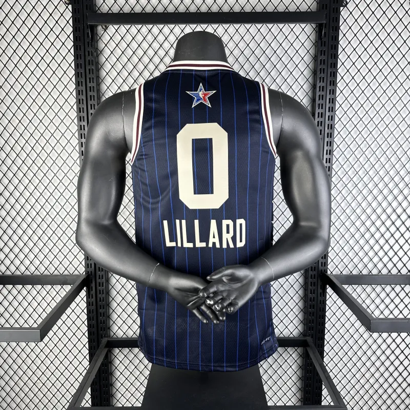 2024/25 Milwaukee Bucks All-Star Blue Damian Lillard #0 Men’s Jersey