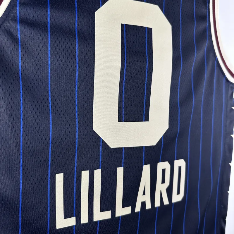 2024/25 Milwaukee Bucks All-Star Blue Damian Lillard #0 Men’s Jersey