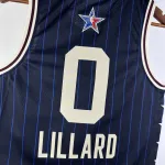 2024/25 Milwaukee Bucks All-Star Blue Damian Lillard #0 Men’s Jersey