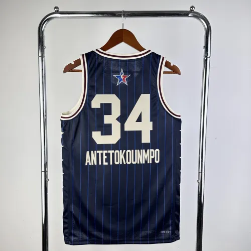 Maillot homme bleu All-Star des Milwaukee Bucks 2024/25 Giannis Antetokounmpo #34