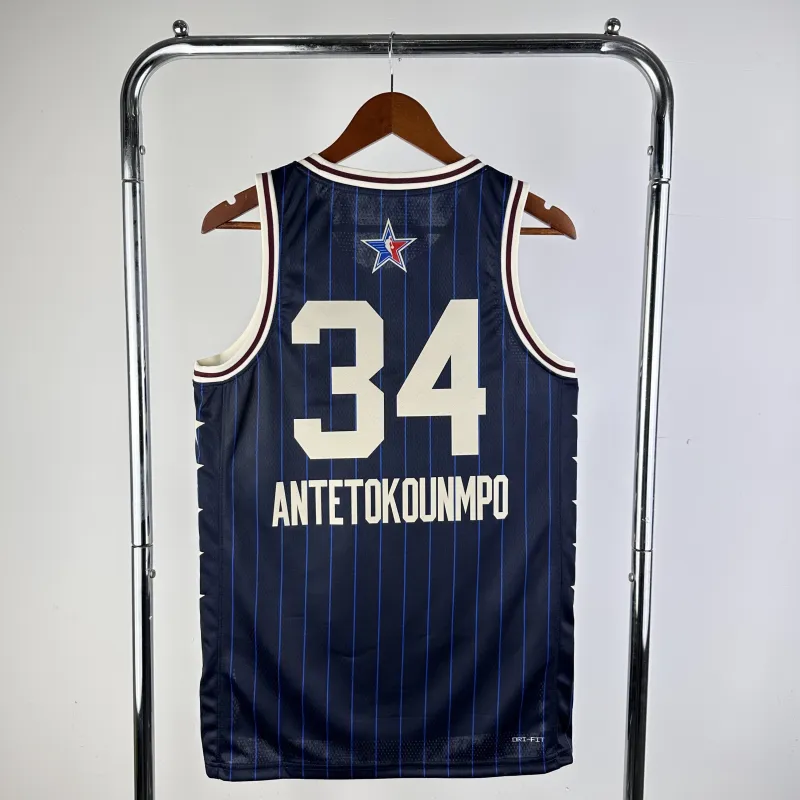 2024/25 Milwaukee Bucks All-Star Blue Giannis Antetokounmpo #34 Men’s Jersey