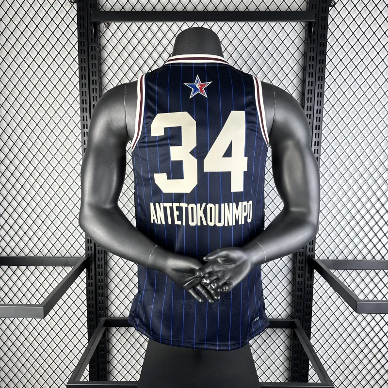 2024/25 Milwaukee Bucks All-Star Blue Giannis Antetokounmpo #34 Men’s Jersey
