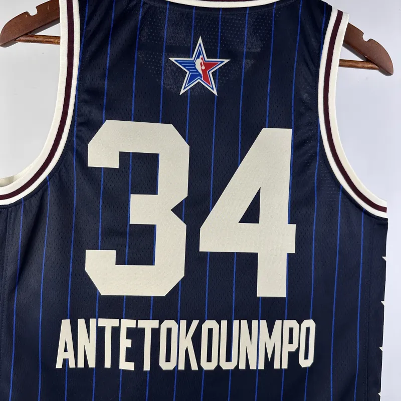 2024/25 Milwaukee Bucks All-Star Blue Giannis Antetokounmpo #34 Men’s Jersey