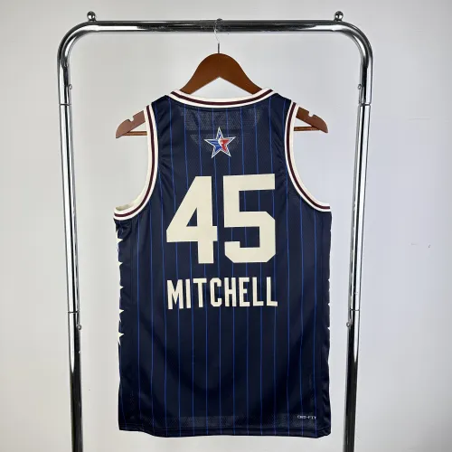 2024/25 Cleveland Cavaliers Blauw Donovan Mitchell #45 Herenshirt