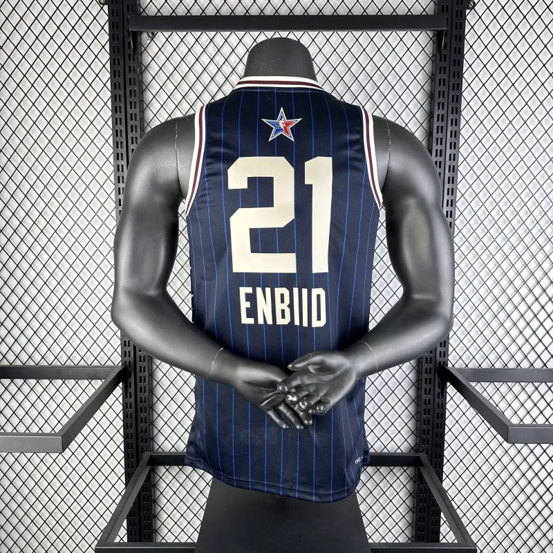 2024/25 Philadelphia 76ers All-Star Blue Joel Embiid #21 Men’s Jersey