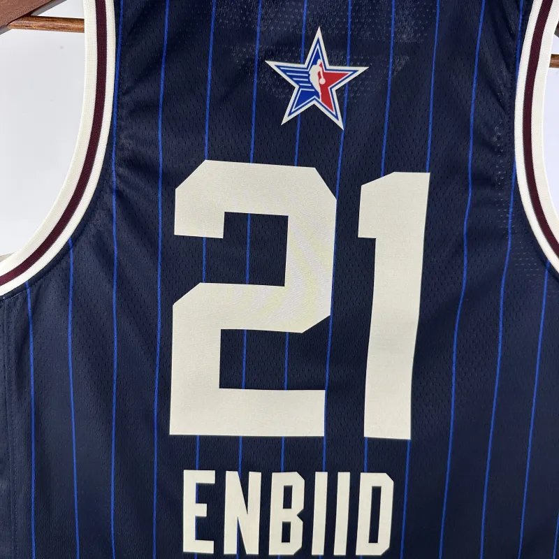 2024/25 Philadelphia 76ers All-Star Blue Joel Embiid #21 Men’s Jersey