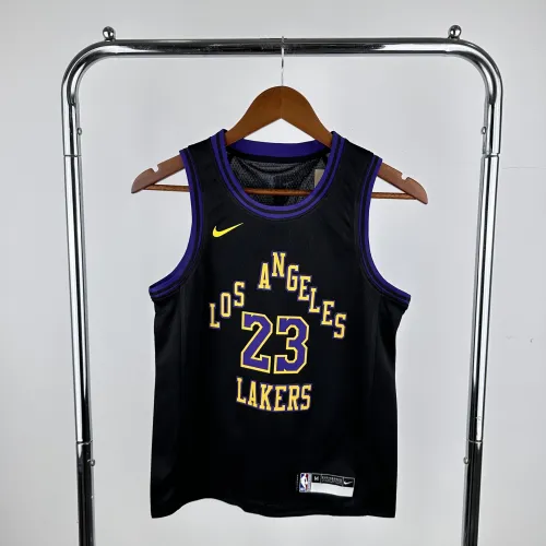 Maillot LeBron James City Edition 2024/25 des Los Angeles Lakers, modèle #23 pour enfant