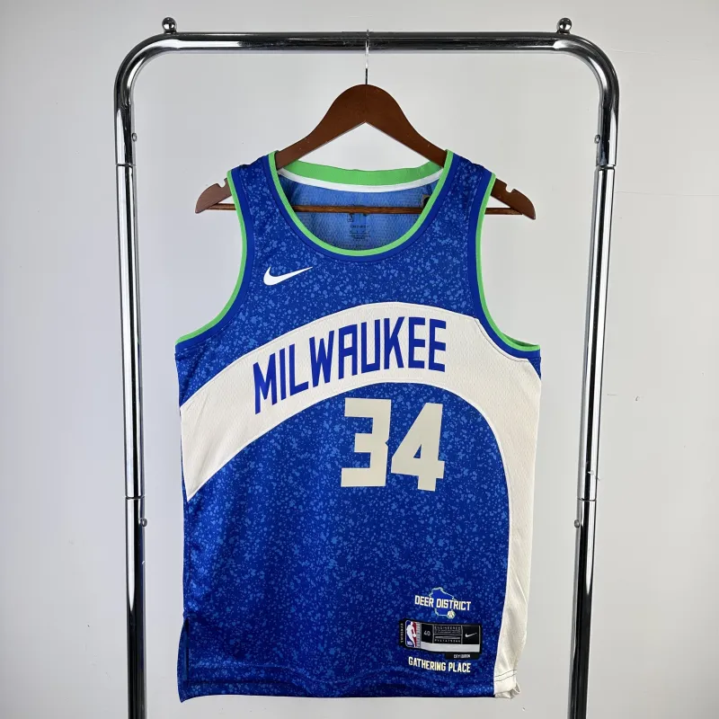 2024/25 Milwaukee Bucks City Edition Giannis Antetokounmpo #34 Men’s Jersey