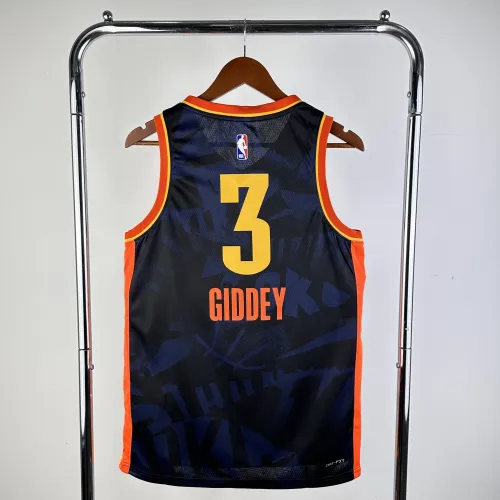 2024-25 Oklahoma City Thunder City Edition Josh Giddey #3 Camisola para homem