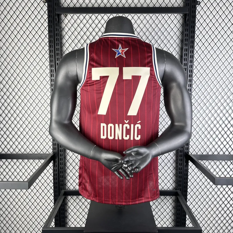 2024/25 Dallas Mavericks All-Star Red Luka Doncic #77 Men's Jersey