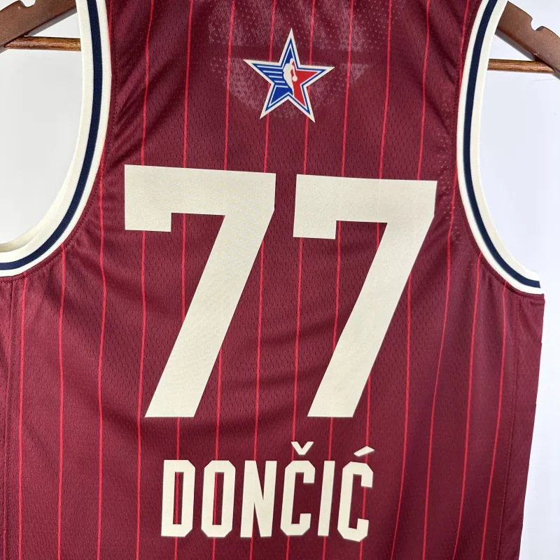 2024/25 Dallas Mavericks All-Star Red Luka Doncic #77 Men's Jersey