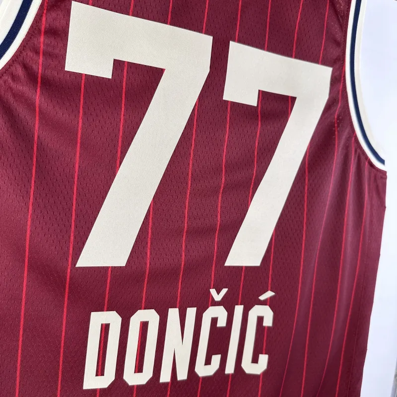2024/25 Dallas Mavericks All-Star Red Luka Doncic #77 Men's Jersey