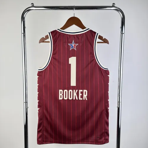 Camisa masculina vermelha Devin Booker do Phoenix Suns All-Star 2024/25 (#1)