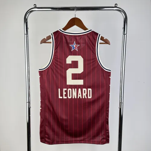 Camisa masculina vermelha do Kawhi Leonard, modelo #2, do LA Clippers, temporada 2024/25 (All-Star)