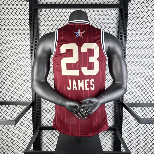 Camiseta 2024/25 Los Angeles Lakers All-Star LeBron James #23 Roja Hombre