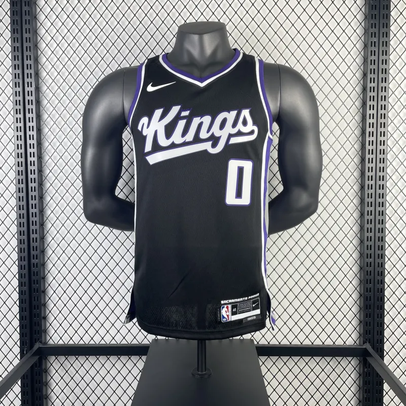 2024-25 Sacramento Kings Away Black Malik Monk #0 Men’s Jersey