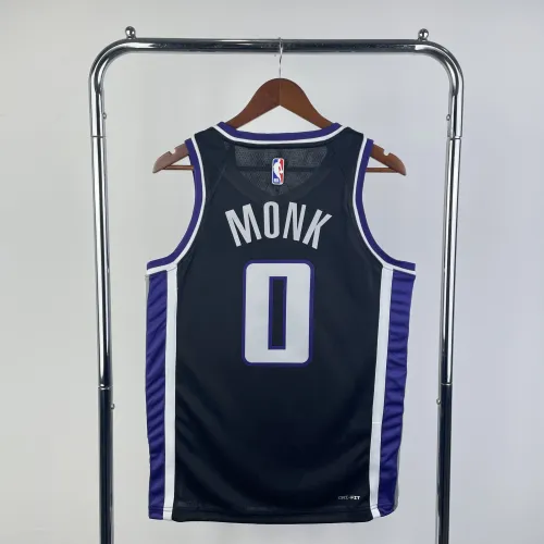 Maglia da uomo Sacramento Kings Away Black Malik Monk #0 2024-25
