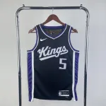 2024-25 Sacramento Kings Away Black De’Aaron Fox #5 Men’s Jersey