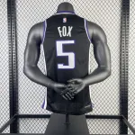 2024-25 Sacramento Kings Away Black De’Aaron Fox #5 Men’s Jersey