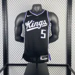2024-25 Sacramento Kings Away Black De’Aaron Fox #5 Men’s Jersey