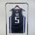 2024-25 Sacramento Kings Away Black De’Aaron Fox #5 Men’s Jersey