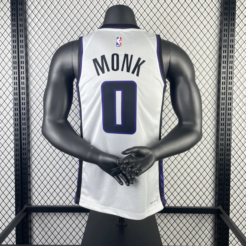 2024-25 Sacramento Kings Home White Malik Monk #0 Men’s Jersey