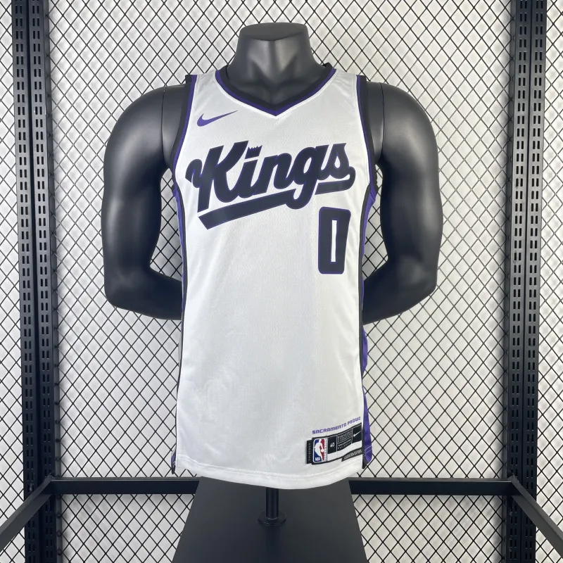 2024-25 Sacramento Kings Home White Malik Monk #0 Men’s Jersey