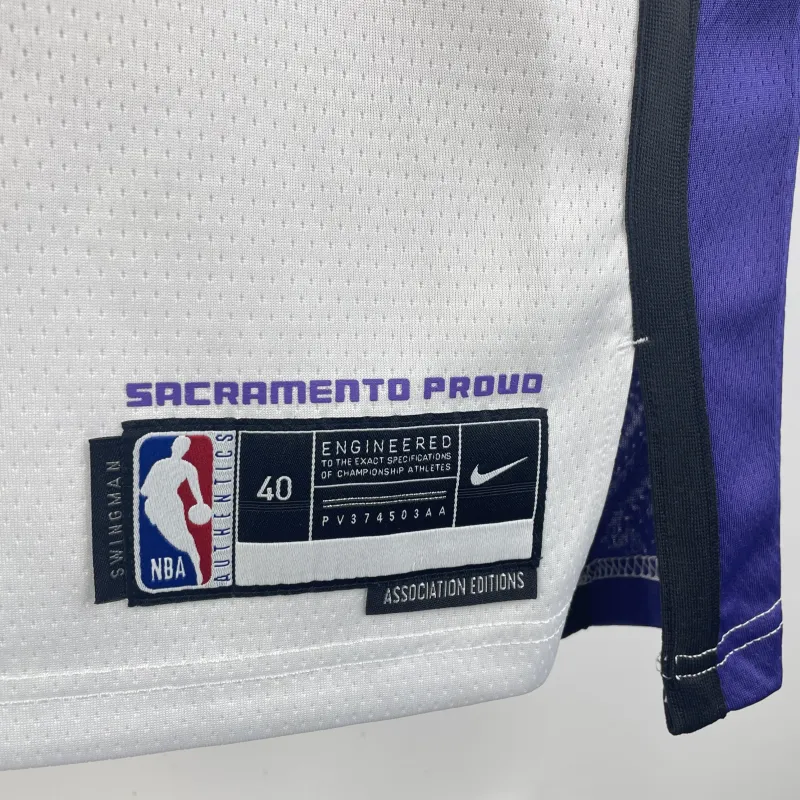 2024-25 Sacramento Kings Home White Malik Monk #0 Men’s Jersey