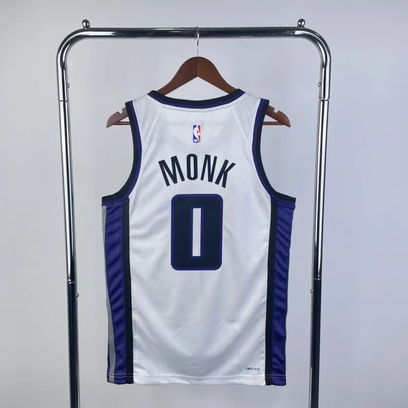 2024-25 Sacramento Kings Home White Malik Monk #0 Men’s Jersey
