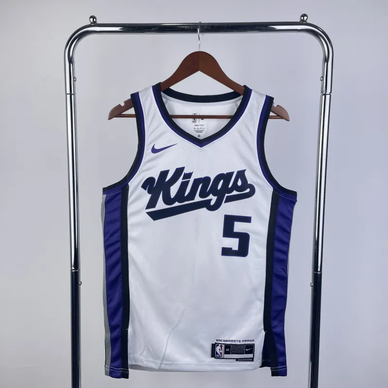 2024-25 Sacramento Kings Home White De’Aaron Fox #5 Men’s Jersey