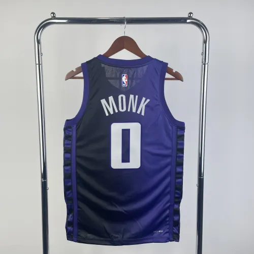 Maglia da uomo dei Sacramento Kings di Malik Monk, modello #0, stagione 2024-25