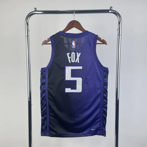 Maglia da uomo dei Sacramento Kings di De'Aaron Fox #5, stagione 2024-25
