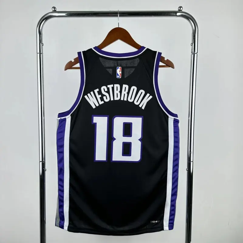 2024-25 Sacramento Kings Black Russell Westbrook #18 Men’s Jersey