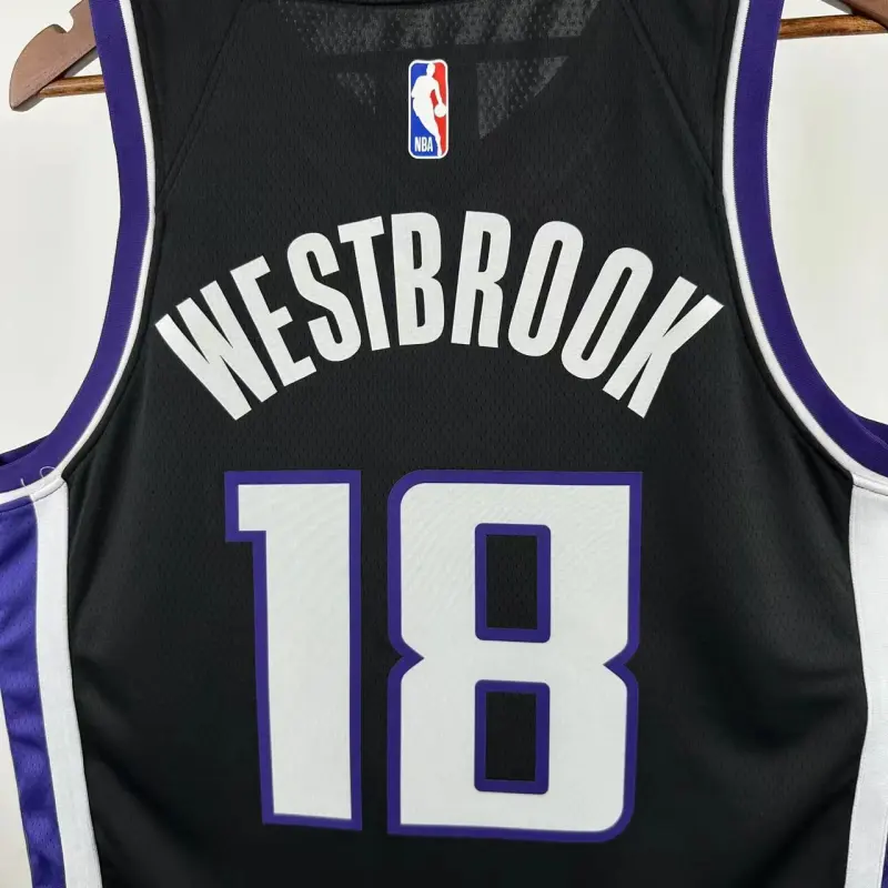 2024-25 Sacramento Kings Black Russell Westbrook #18 Men’s Jersey