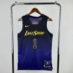 Camisa masculina D'Angelo Russell #1, edição City, Los Angeles Lakers, temporada 2025/26. 2025/26 Los Angeles Lakers City Edition D’Angelo Russell #1 Men’s Jersey