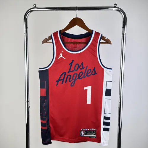 2025/26 LA Clippers Jordan Edition Red James Harden #1 Jersey para homem