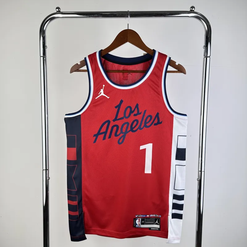 2025/26 LA Clippers Jordan Edition Red James Harden #1 Men’s Jersey