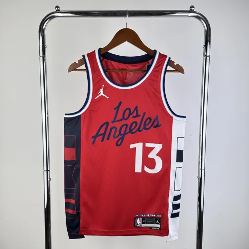 2025/26 LA Clippers Jordan Edition Red Paul George #13 Men's Jersey