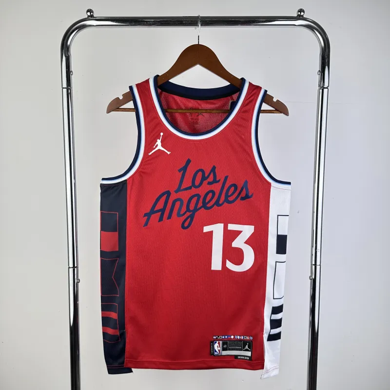 2025/26 LA Clippers Jordan Edition Red Paul George #13 Men’s Jersey