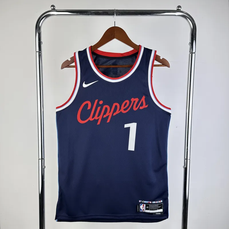 2025/26 LA Clippers Away Blue James Harden #1 Jersey para homem