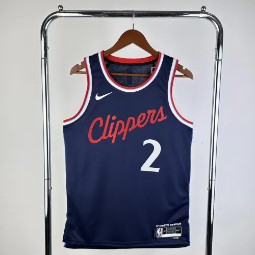 Camisa masculina dos LA Clippers 2025/26, para jogos fora de casa, azul, Kawhi Leonard, #2
