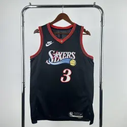 2026/27 Philadelphia 76ers Retro Black Allen Iverson #3 Men's Jersey - product photo 2026/27 Philadelphia 76ers Retro Black Allen Iverson #3 Men's Jersey product image