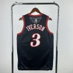 2026/27 Philadelphia 76ers Camiseta Retro Negra Allen Iverson #3 Hombre