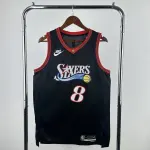 2026/27 Philadelphia 76ers Maglia retrò nera Paul George #8 Uomo Maglia da uomo Philadelphia 76ers 2026/27 Retro Black Paul George #8