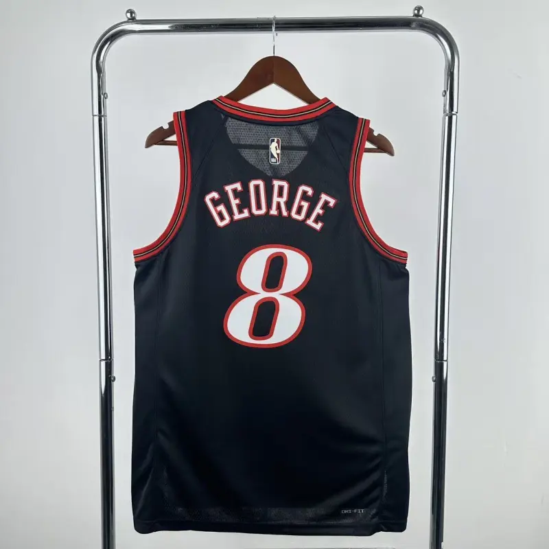 Maglia da uomo Philadelphia 76ers 2026/27 Retro Black Paul George #8