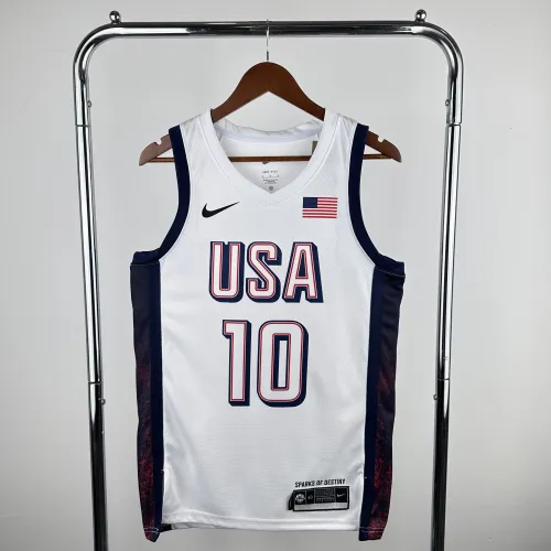 Team USA Jayson Tatum #10 witte herenjersey